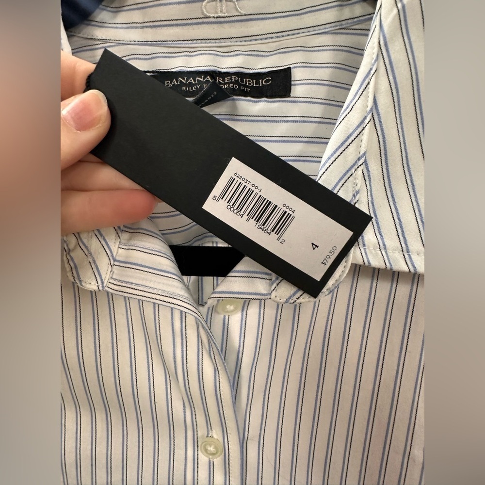 Banana Republic striped Riley tailored fit button down shirt new with tag size S - Picture 4 of 7
